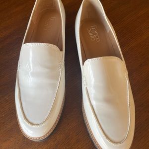 FRANCO SARTO Cypress White Patent Leather Loafers size 9, Brand New